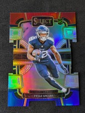 2023 Select #97 Tyjae Spears Red and Blue Die Cuts Rookie Titans RC Card. rookie card picture