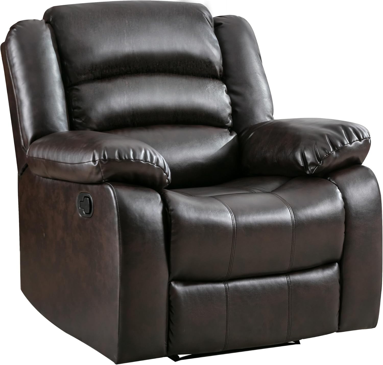 EBELLO Manual Recliner Chair w/ Overstuffed Arm Breathable Faux Leather Recliner