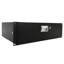19" 3U Steel Plate DJ Drawer Equipment Cabinet Rack Case with Keys