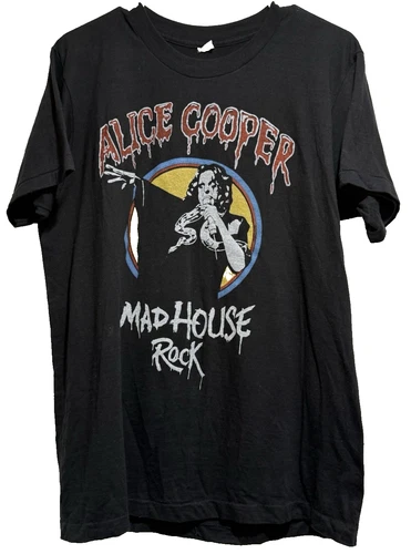 Original ALICE COOPER MAD HOUSE ROCK WORLD TOUR Con 1970s vintage concert t-shirt, vintage, single stitch, B+ condition