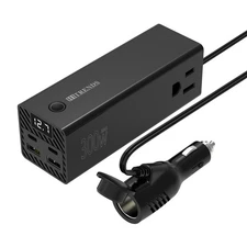 300W Car Power Inverter, DC 12V to AC 110V with 2 USB Ports, 2 Type-C Ports, ...