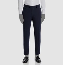 Hugo Boss Men's Blue Genius Cotton-Blend Jersey Slim-Fit Suit Pant Size 34R