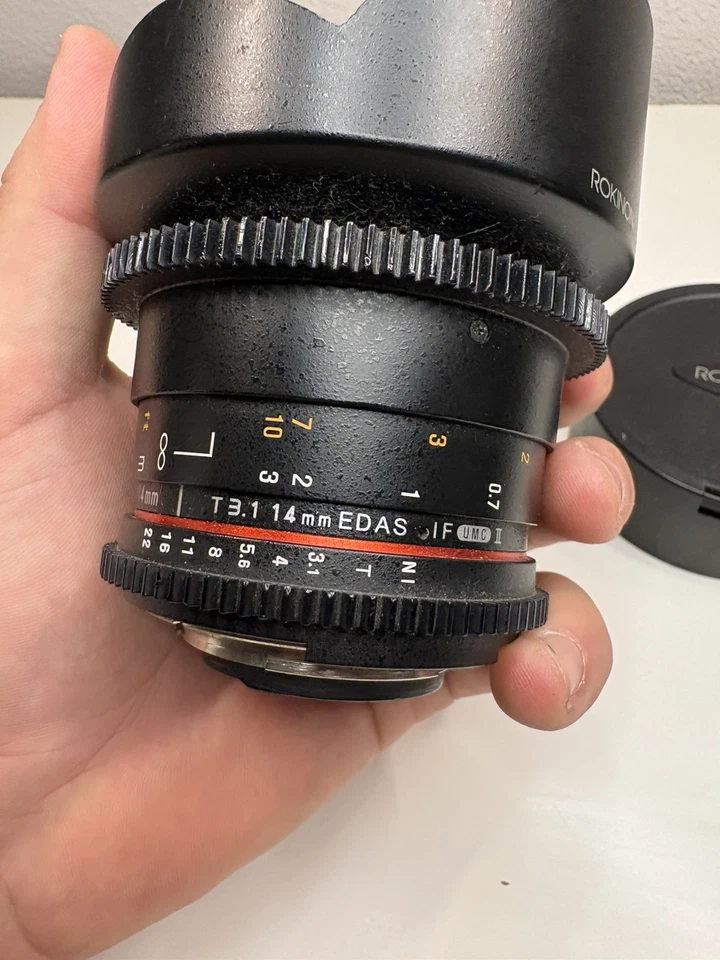 Lente Rokinon 14 mm T3.1 ED AS IF UMC II Cine/Ultra Gran Angular para Montura Canon EF Foto 3 de 4