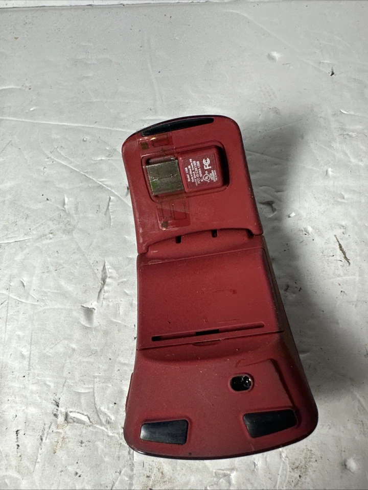 Microsoft Arc Mouse PC / Mac USB RED Model 1349 w/ Receiver 1350 (2) - Image 2 of 3