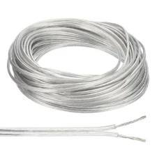 50Ft 18/2 PVC Covered Wire, SPT-1 UL Listed Copper Electronic Wire, Clear