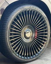 22 Gloss Black Flow Forged Wheels Cadillac Sts Floating Caps Tires Camaro Stx