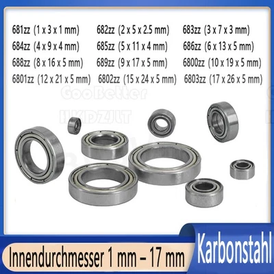 MARKENLOS Kugellager Miniaturlager 681 682 683 684 685 686 688 689 6800 6801 6802 6803 zz