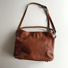 I Medici Firenze Italian Leather Cognac Convertible Hobo Shoulder Bag Purse
