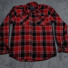 Dixxon Shirt Mens Medium Red Flannel Limited Edition Snap On Button Up Plaid