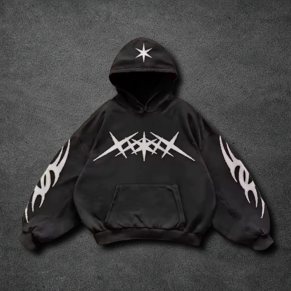 Heavy Washed Y2K Gothic Hoodie Retro Harajuku Streetwear Pullover for Everyday
