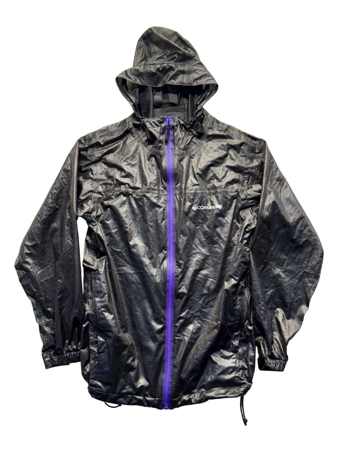 Compass 360 Rain Jacket W/ Hood Size SM Black Waterproof #9504