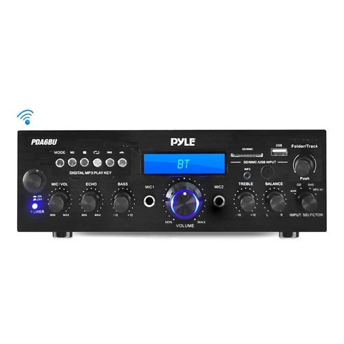Pyle PDA6BU Power Amplifier Stereo Bluetooth USB Home Receiver System - Afbeelding 2 van 8
