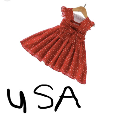 Toddler kids princess girls chiffon polka dots belted ruffle casual party  dress | eBay