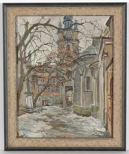Andrei Sobolev (1914-1990) "In Old Lviv, West Ukraine", 1969, Oil Painting (m)