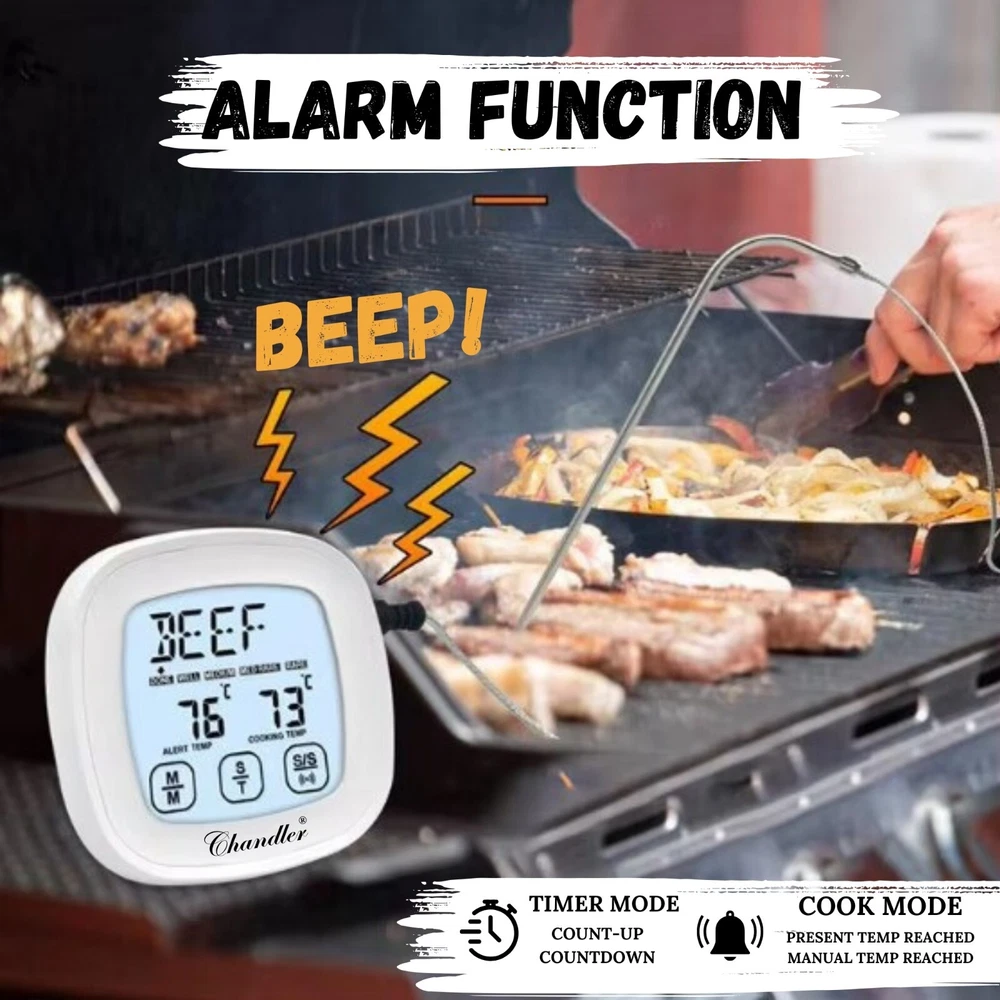 Meat Thermometer, with Long Probe, Digital Meat Thermometer |  Grill Thermometer