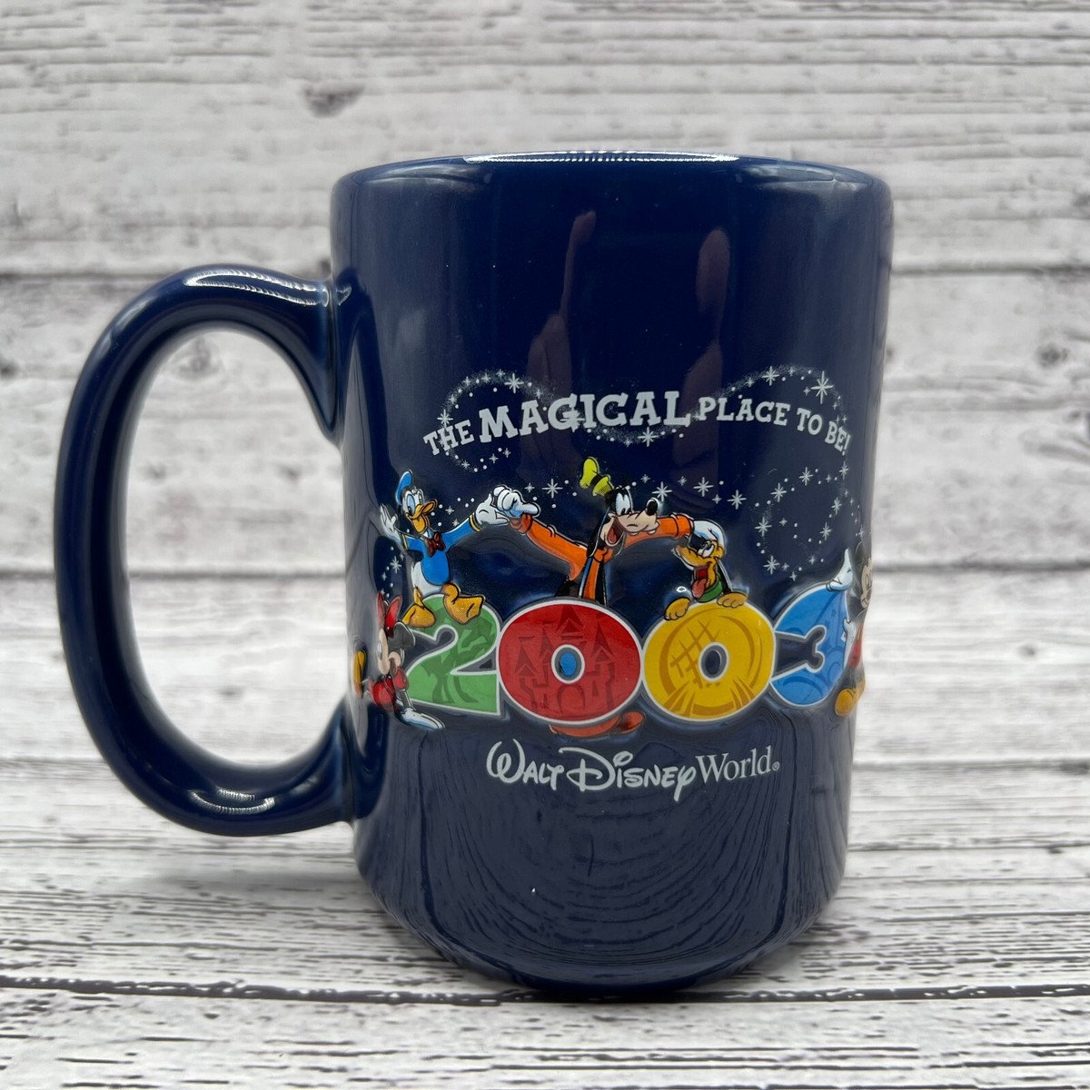 2003 Walt Disney World Mug Blue Ceramic The Magical Place To Be