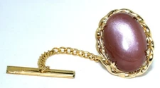 CHOCOLATE MOONSTONE 18x13 OVAL GEMSTONE CAB CABOCHON GOLD COLOR TIE TACK EPTT405