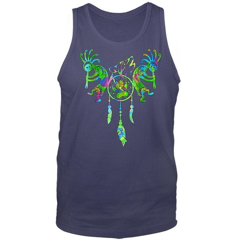 Camiseta sin mangas Kokopelli Duo Atrapasueños Plumas Tribal Indio Nativo Americano - Imagen 4 de 8