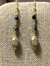NEW LISTING*CZECH GOLDEN AURORA JET VITRAIL C...