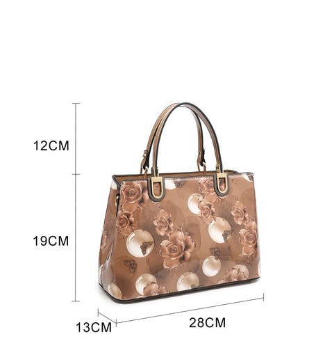 Bolso de Mano Boutique Patrón Floral Patente Patente Mujer Sintético S-Mediano - Imagen 6 de 14