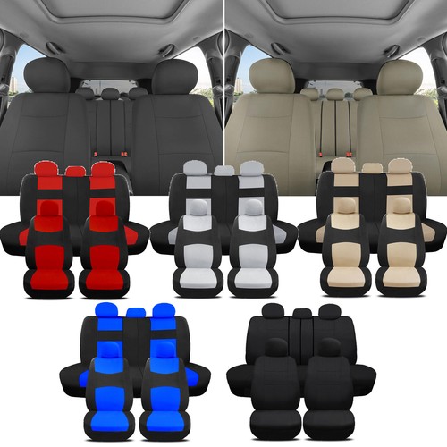 For Nissan Car Seat Covers 5 Seats Front Rear Protector Polyester Breathable