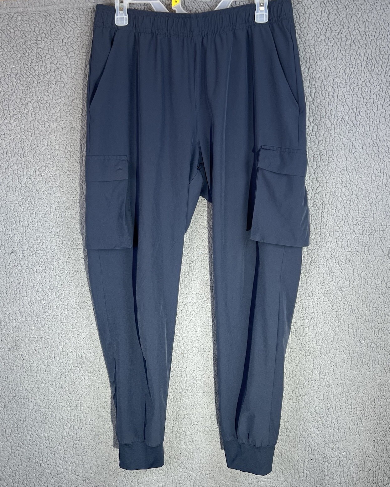 Men's Large Blue Apana Joggers Stretch Athletic Drawstring Pants-image