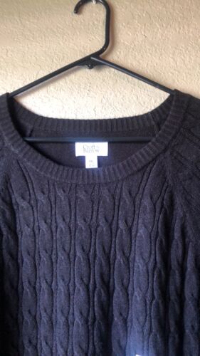 New Croft & Barrow Sweater Women’s Black Long Sleeve Crew Neck Soft Sweater XXL - Picture 3 of 13