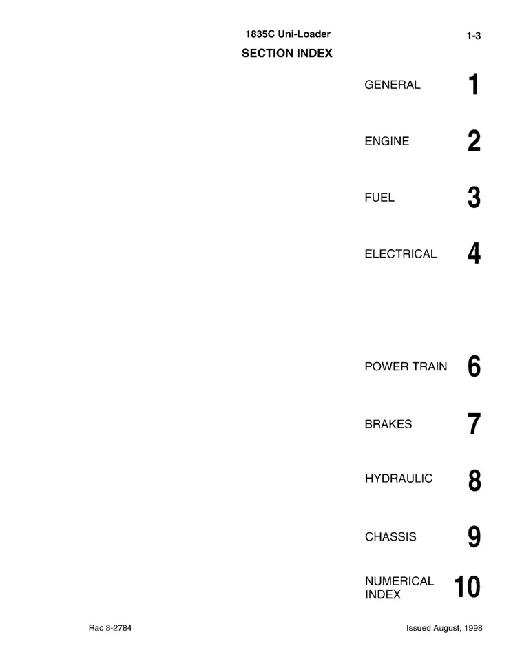TRACTOR SERVICE Parts FITS CASE 1835C UNI LOADER SKID STEER Rac 8-2784 - 1998 - Image 3 of 4