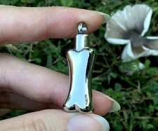Dog Bone Cremation Jewelry Pendant Urn for Ashes Paw Print Puppy Memorial Gift