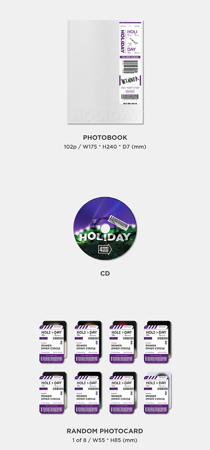 WINNER [HOLIDAY] Album PHOTO BOOK 2 Ver SET 2CD+2Photo Book+10