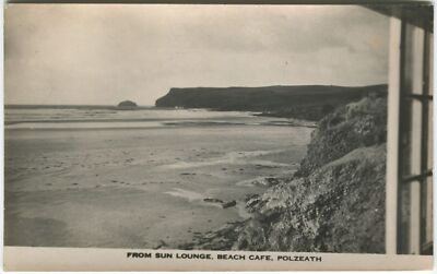 VON SUN LOUNGE, STRANDCAFÉ, POLZEATH - Cornwall Postkarte F Hawkins