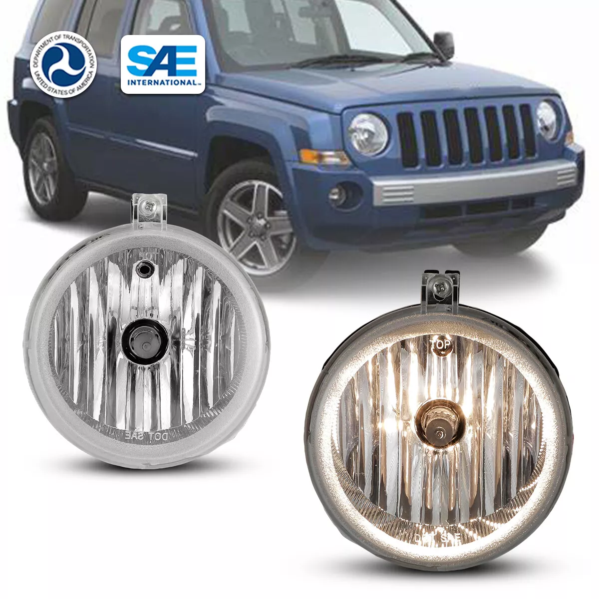Fit Jeep Patriot 07 09 Clear Lens Pair Bumper Fog Light Lamp