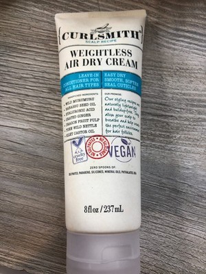CURLSMITH ~ Weightless Air Dry Cream ~ Vegan Leave-In Conditioner ~ 8 fl oz  NEW