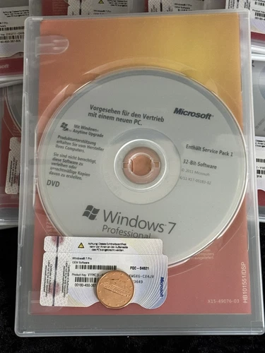 Windows 7 Professional, 32 bit / SP1   OEM Vollversion mit MwSt Rechnung
