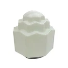 1930’s Antique Art Deco Skyscraper Milk Glass Lamp Ceiling Shade Globe 6.25" EUC
