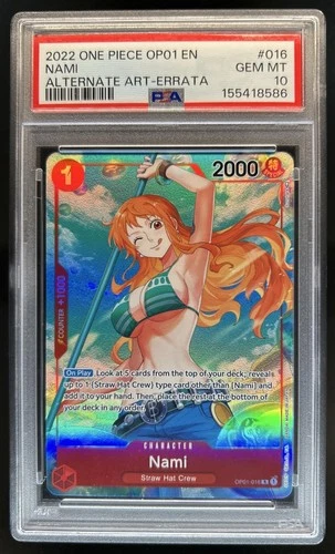 2022 One Piece Romance Dawn Nami Alternate Art Errata #OP01-016 PSA 10 GEM MINT