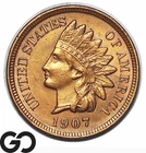 1907 Indian Head Cent Penny Lustrous BU++ RB