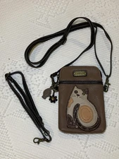 Charming CHALA Tan Kitten Cat Kitty Brown Cell Phone Purse Mini Crossbody Bag