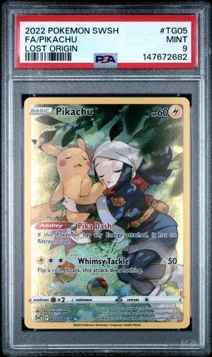 2022 Pokémon Sword & Shield Lost Origin #TG05 PIKACHU Trainer Gallery - PSA 9