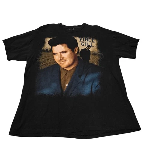 Vince Gill Vintage 90's Country Concert T Shirt Adult XL Bla Vintage vintage concert t-shirt, vintage, size XL, single stitch, B+ condition