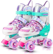 Roller Skates for Girls Boys Kids,4 Size Adjustable Light up Wheels,Birthday Gif