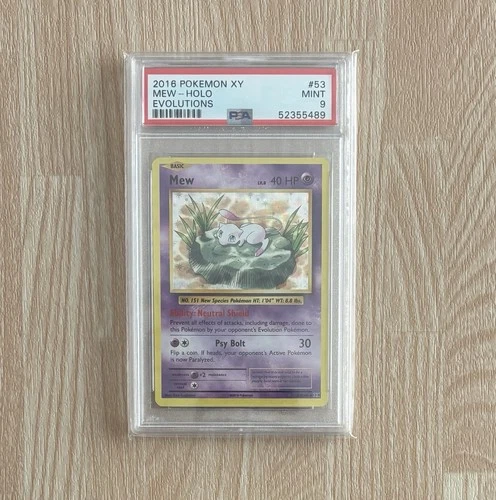 XY EVOLUTIONS POKEMON MEW 53/108 HOLO PSA 9