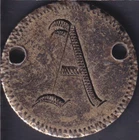 1892 - Love Token 'A' - Holed - Barber - 10 Cents USA