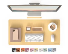 PU Mouse Pad Faux Leather Large Desk Pad Home Work Office Accessories Non-Sli...