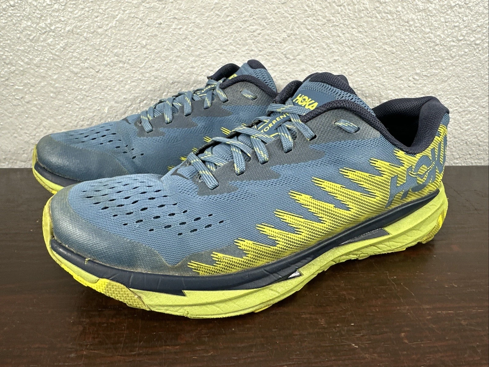 Hoka One One Torrent 3 Men’s 8.5 D Blue Yellow Trail Running Shoes 1127914-BDCT