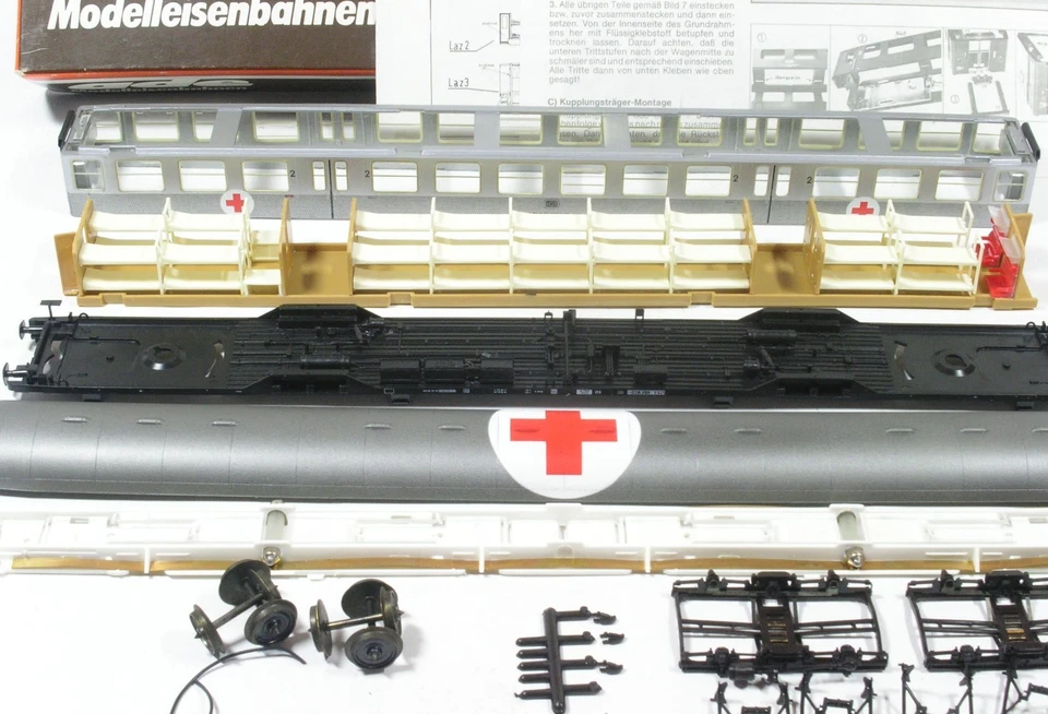 H0 Lazarettwagen Silberling 2.Kl. DB Bausatz Ade 3035 TOP OVP 257