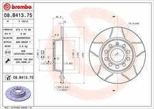 Disco de freno BREMBO 08.B413.75 para AUDI, AUDI (FAW), CUPRA, JETTA, SEAT, SKODA, SKODA (S