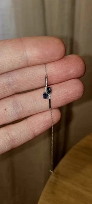 Saphir Weißgold Diamant Kette - Bild 1 von 4