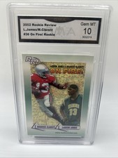 2002 Rookie Review Lebron James GMA 10 On Fire Rookie Card #36. rookie card picture