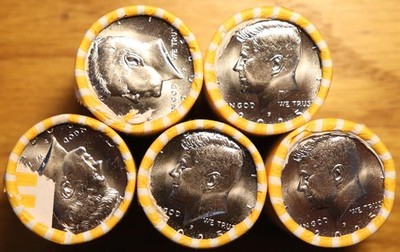 Five 2025-P Kennedy Half Dollar Original H/T Rolls